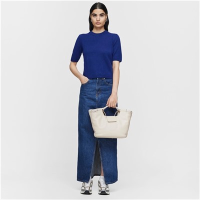 Bolso capazo Sun - cuero - blanco