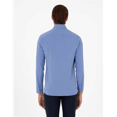 Blue Oxford Slim Fit рубашка с длинным рукавом