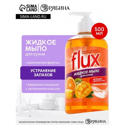 Мыло жидкое кухонное, 500 мл, аромат тропических фруктов, FLUX