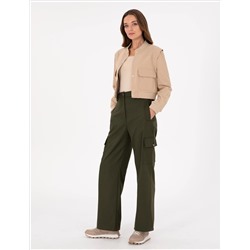 ХАКИ FLARE FIT ткани брюки