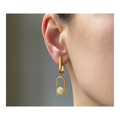 Серебряные серьги с янтарём E20039ZM