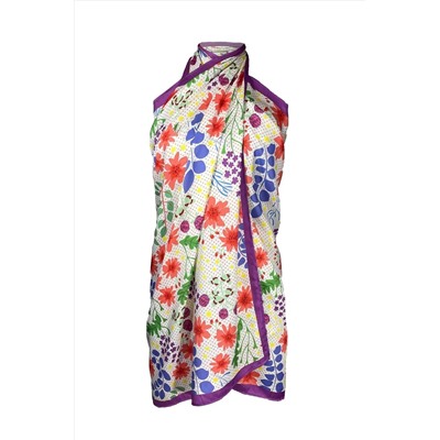 Lana-Crispy Flower Pattern Прозрачная блестящая ткань парео-95см*145см