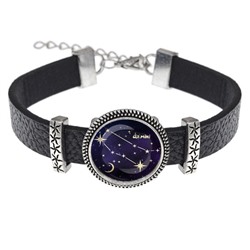 BSK2-0314 Кожаный браслет Знаки Зодиака - Близнецы