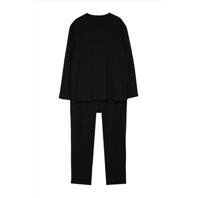 Black Future Fit Label подробный набор Pajama большого размера TMNAW24AI00003