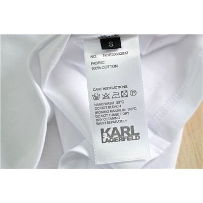 Дышащая хлопковая футболка со смещенным рисунком KARL LAGERFEL*D ОРИГИНАЛ!