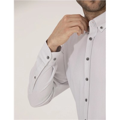 Антрацит Slim Fit рубашка с длинным рукавом