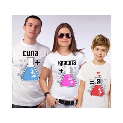 Семейные футболки "Сила, красота, я"