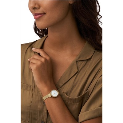 Reloj de cuarzo de acero - Dorado y blanco