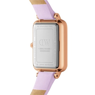 Reloj de cuarzo de piel, nácar y chapado en oro rosa - Malva
