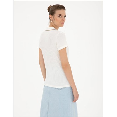Ecru Slim Fit Knitwear T -Fork