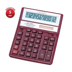 УЦЕНКА - Калькулятор настольный Citizen SDC-888XRD, 12 разрядов, двойное питание, 158*203*31мм, красный