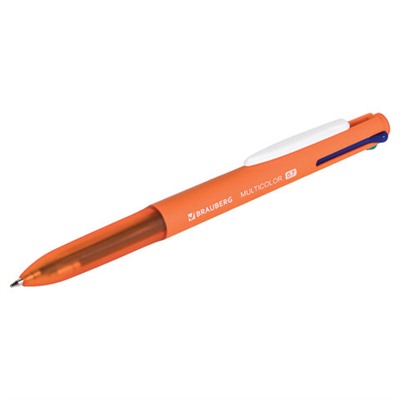 Ручка многоцветная шариковая автоматическая BRAUBERG "MULTICOLOR", 4 ЦВЕТА, корпус ассорти, линия 0,35 мм, 143458