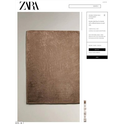 Zar*a Home мягкий и нежный плед, экспорт. Цена на оф сайте 149