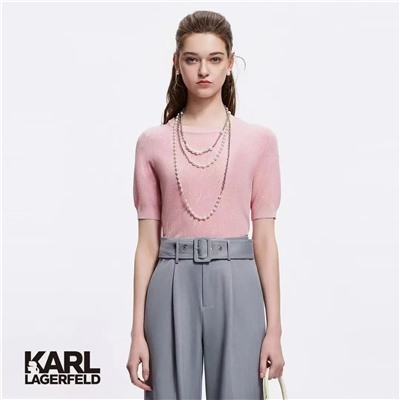 Повседневный короткий рукав вязаный свитер KARL LAGERFEL*D ОРИГИНАЛ!