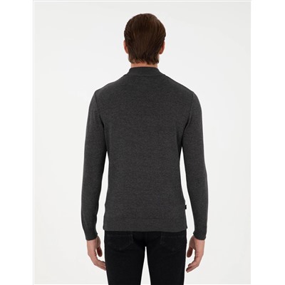 Anthracit melanj Slim Fit Half Fisherman воротник