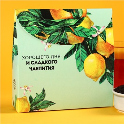 Чай подарочный «Ярких моментов»: Чай подарочный чёрный с лимоном 50 г., Чай подарочный чёрный с чабрецом 50 г.