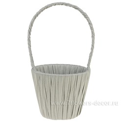 Корзина плетеная (полиэстер, металл, дерево), D12хН10/25 см