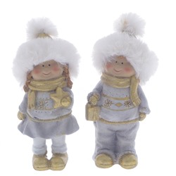 Фигурка декоративная "Мальчик/Девочка", L6 W5 H13 см, 2в.