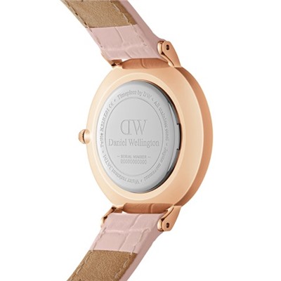 Reloj de cuarzo de piel, nácar y acero chapado en oro rosa