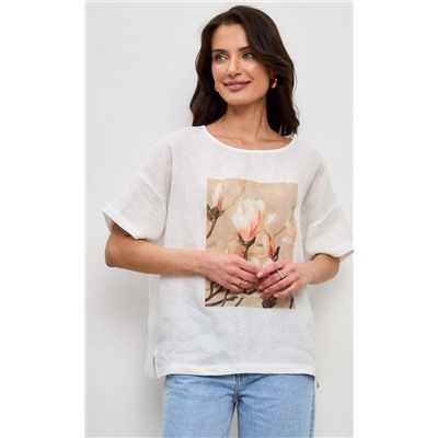 Блузка лен F412-1107 white