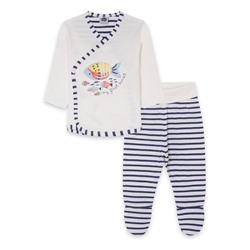 Conjunto camiseta + polainas - blanco y azul