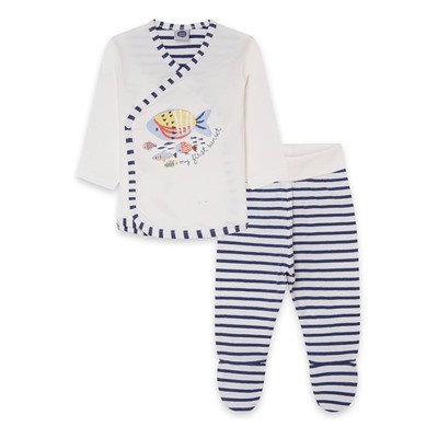 Conjunto camiseta + polainas - blanco y azul
