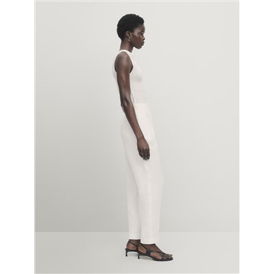 Pantalón lino doble pinza