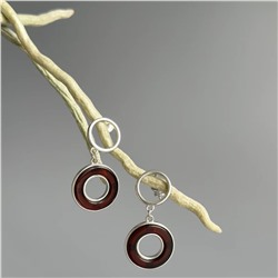 Серебряные серьги с янтарём E9379RV