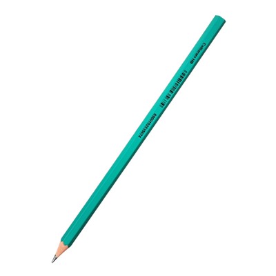 Набор карандашей чернографитных 12 штук, Calligrata Classic, заточенные, пластик, трехгранные, зеленые