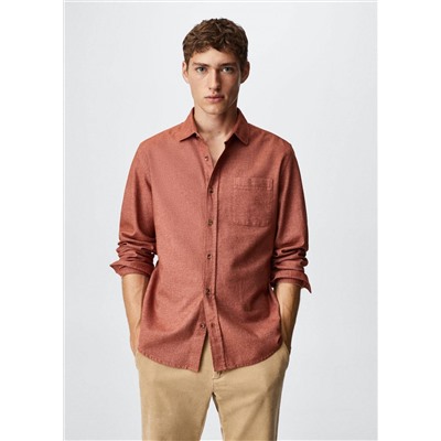 Camisa algodón bolsillo -  Hombre | MANGO OUTLET España