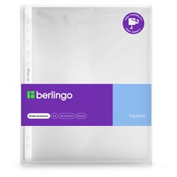 Папка-вкладыш с перфорацией Berlingo "Squares", А4, 60мкм, рельефная текстура, матовая