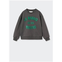 Sudadera mensaje bordado -  Niña | MANGO OUTLET España