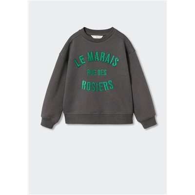 Sudadera mensaje bordado -  Niña | MANGO OUTLET España