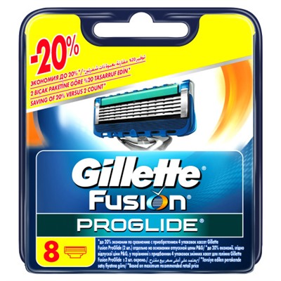 Кассеты для бритья Gillette Fusion (Джиллетт Фьюжен) ProGlide, 8 шт