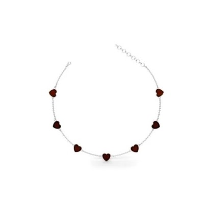 Колье серебряное с янтарём N9208RV