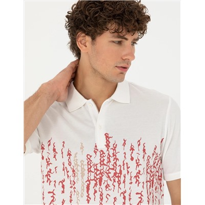Ecru Slim Fit Polo Yaka T -For