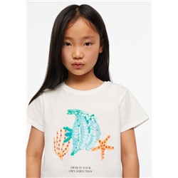 Camiseta estampada lentejuelas -  Niña | MANGO OUTLET España