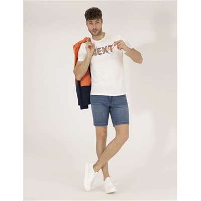 Ekru Slim Fit Printed Bike Bike T -For