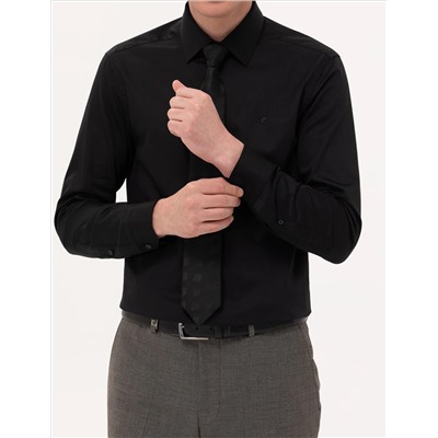 Классическая рубашка с длинным рукавом Black Slim Fit
