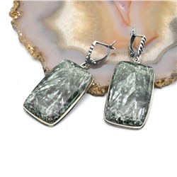 Серьги серафинит 20*32мм.