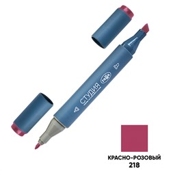 Маркер двусторонний для скетчинга Гамма "Студия", красно-розовый, корпус трехгранный, пулевид./клиновид. наконечники