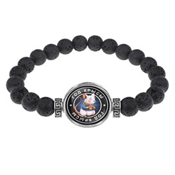 BSL-0099 Браслет из лавы 8мм Восточный гороскоп - год Крысы