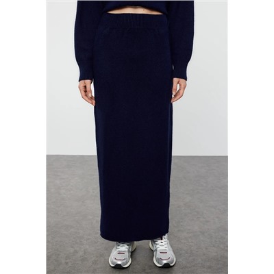 Navy Blue Texpper Soft Textured Knitwear Верхняя вершина набор Twoaw25au00036