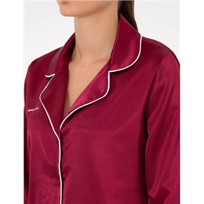 Bordeaux Satin Pajama Set