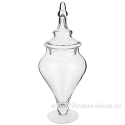 Ваза с крышкой (стекло), D15xH34 см