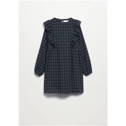 Vestido cuadros volantes -  Niña | MANGO OUTLET España