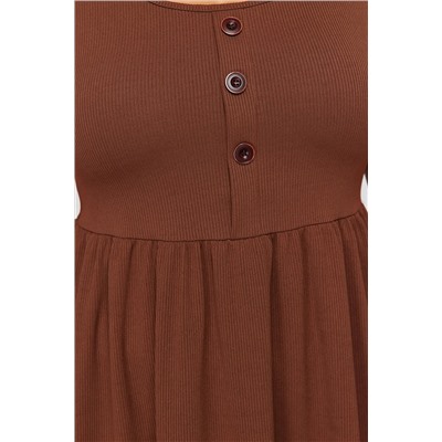Brown Shirring Detailed Midi Fick вязаное платье TBBSS24AH00176