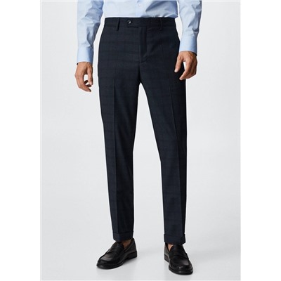 Pantalón traje slim fit cuadros -  Hombre | MANGO OUTLET España