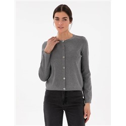 Серый меландж Slim Fit Triko Cardigan