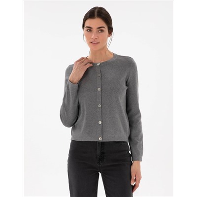 Серый меландж Slim Fit Triko Cardigan